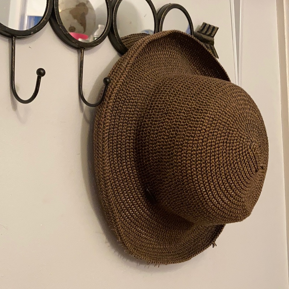 Brown Papillon hat, slightly worn